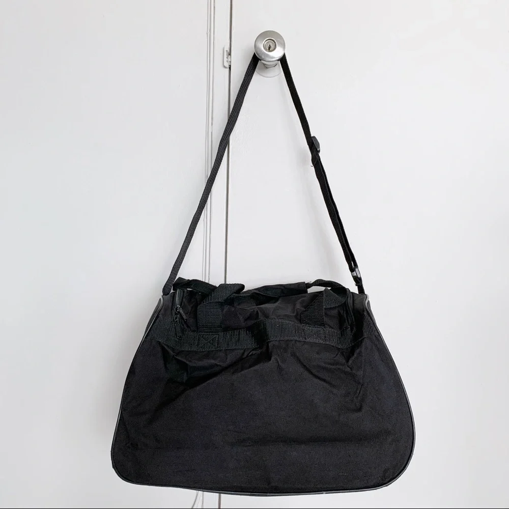 Adidas Black Duffel Bag Gym Sports Travel Shoulder Strap Logo Workout Athletic